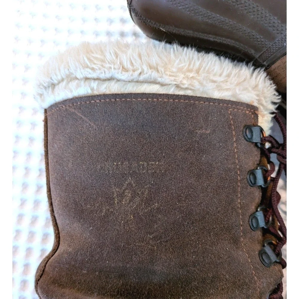 Sorel Crusader Snow Boots Brown Mens 11 Insulated Canada Made Vintage